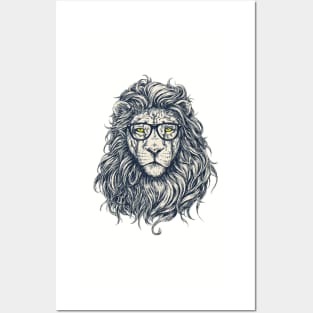 Lion Reading 1 Posters and Art